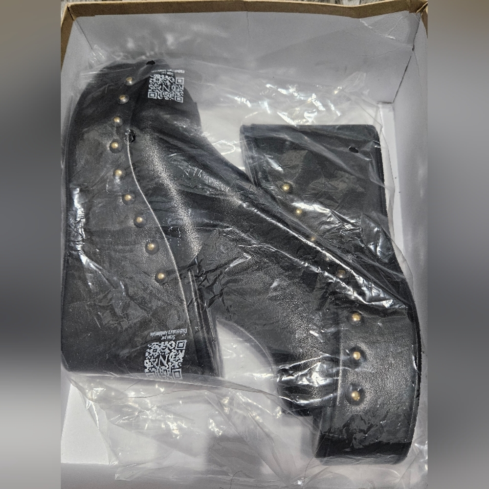 NWB Steve Madden Sadie black leather open toe Size 41 - Picture 9 of 12